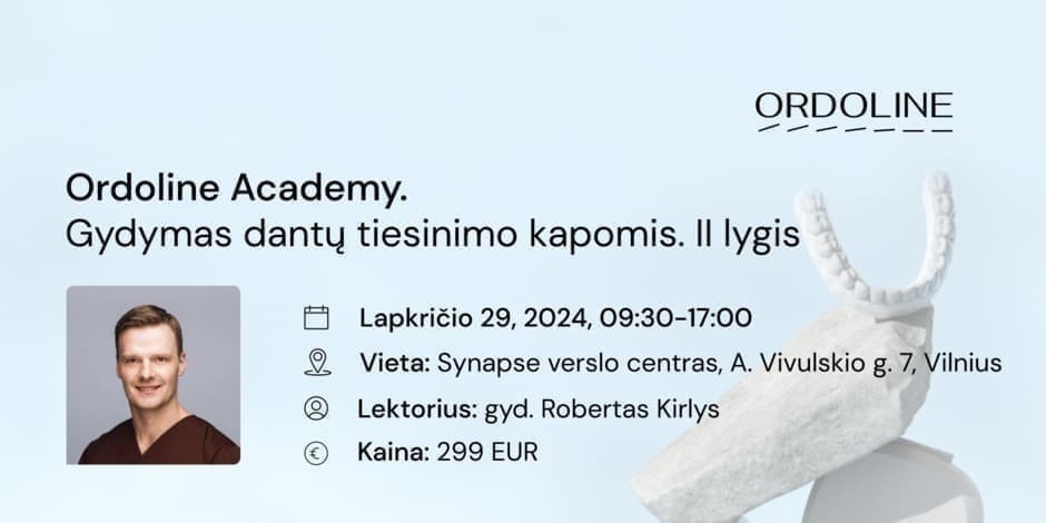 Ordoline Academy. Gydymas dantų tiesinimo kapomis. II lygis