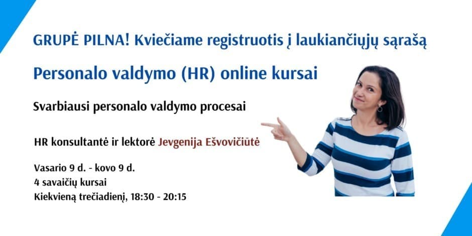 Personalo specialistų (HR) online kursai