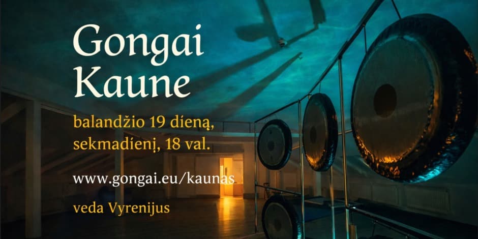 Maudynės Gonge - galingų garsų improvizacija Kaune. Veda Vyrenijus