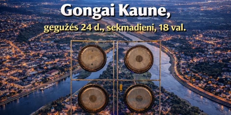 Maudynės Gonge - galingų garsų improvizacija Kaune. Veda Vyrenijus