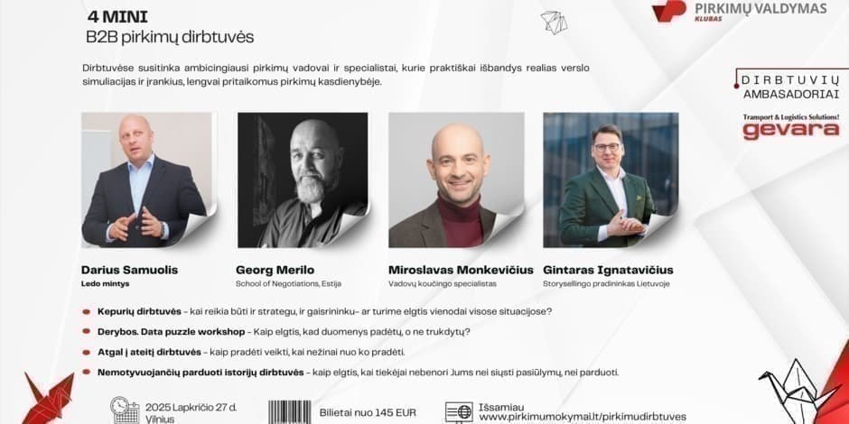 4 Mini B2B pirkimų dirbtuvės Vilnius
