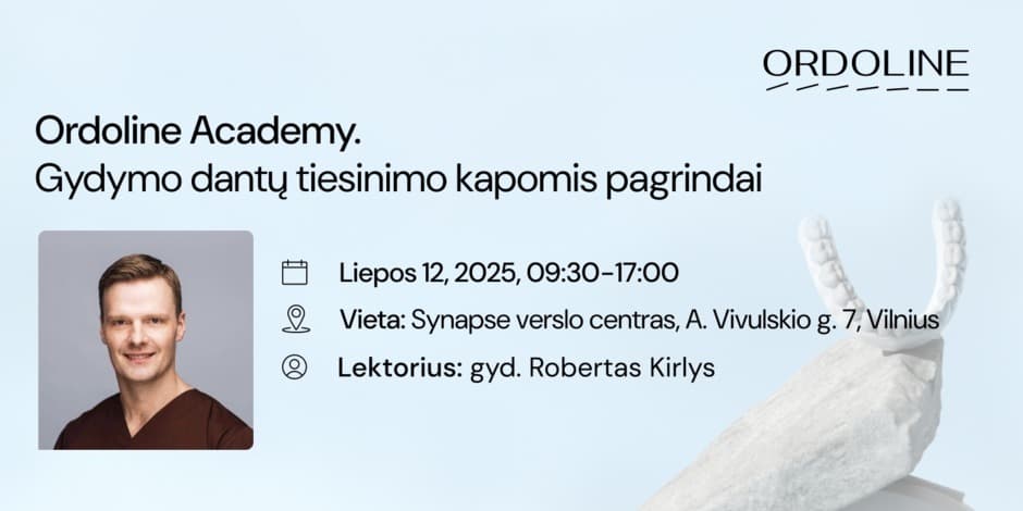 Ordoline Academy. Gydymo dantų tiesinimo kapomis pagrindai