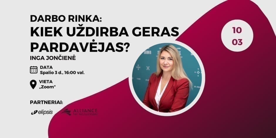 Darbo rinka: kiek uždirba geras pardavėjas?