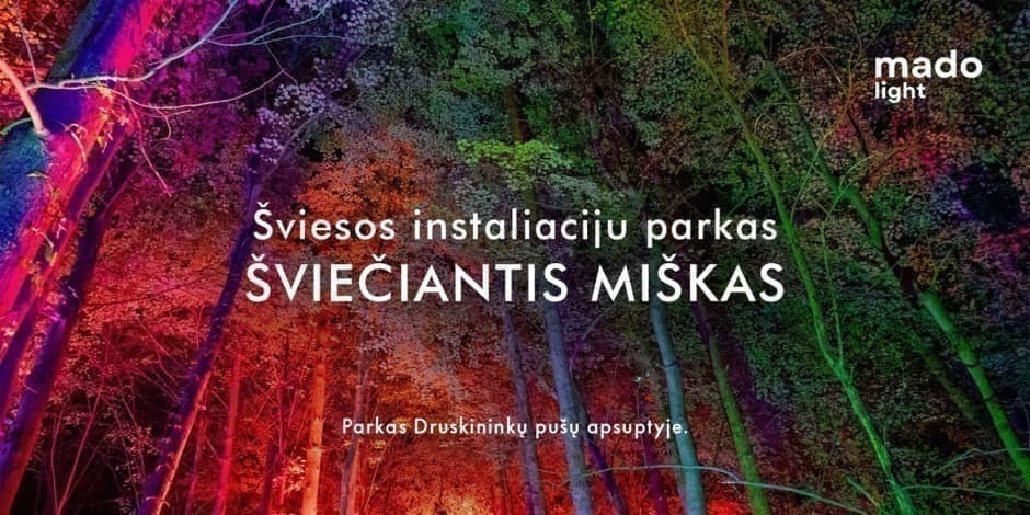Šviesos instaliacijų parkas ŠVIEČIANTIS MIŠKAS | DOVANŲ KUPONAS