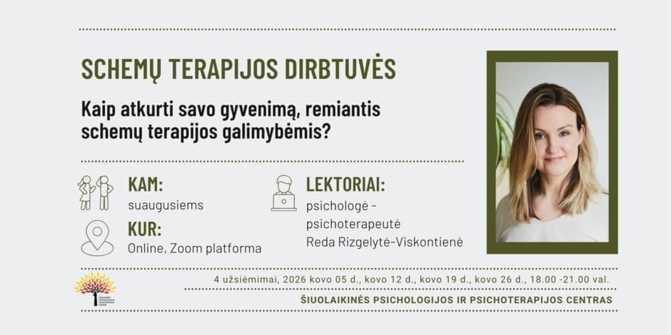 SCHEMŲ TERAPIJOS DIRBTUVĖS