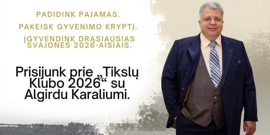 12 mėnesių programa TIKSLŲ KLUBAS 2026 su Algirdu Karaliumi