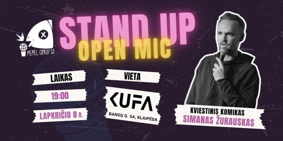 Memel Comedy Co - STAND UP  Open Mic - Klaipėda (11.08)