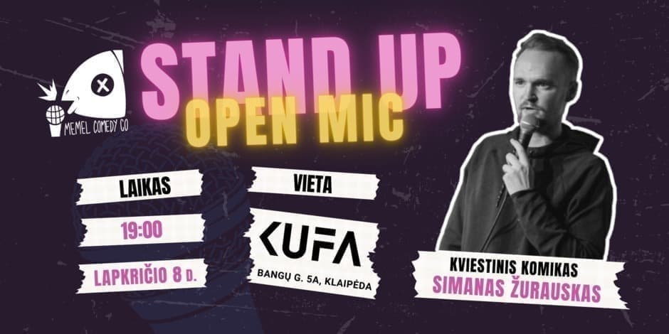 Memel Comedy Co - STAND UP  Open Mic - Klaipėda (11.08)