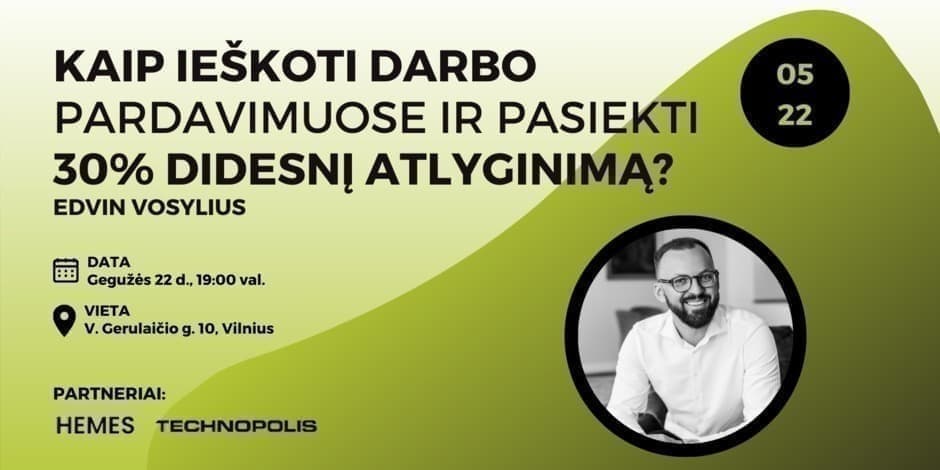 Kaip ieškoti darbo pardavimuose ir pasiekti 30% didesnį atlyginimą?