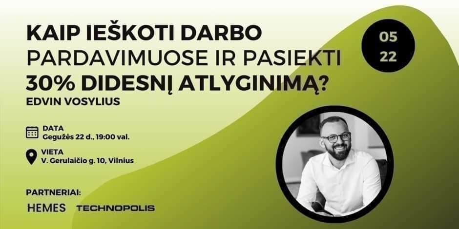 Kaip ieškoti darbo pardavimuose ir pasiekti 30% didesnį atlyginimą?