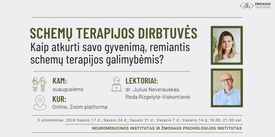 SCHEMŲ TERAPIJOS DIRBTUVĖS