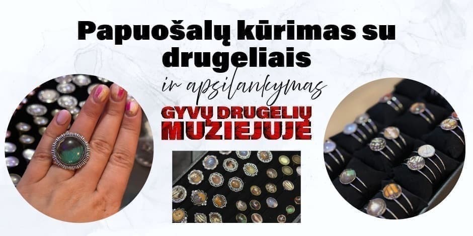 Papuošalų kūrimo su drugeliais edukacija + apsilankymas Gyvų drugelių muziejuje