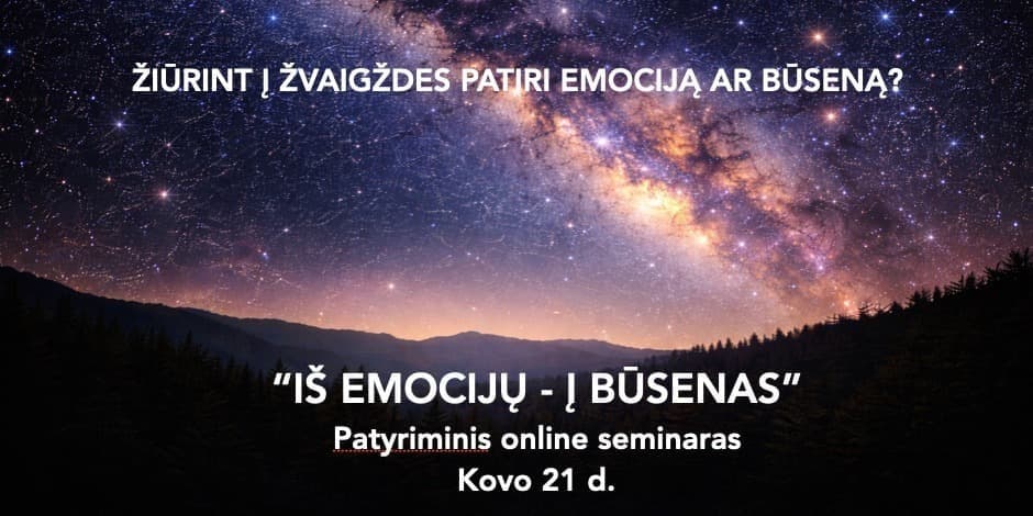 „Iš emocijų - į būsenas“ - patyriminis online seminaras