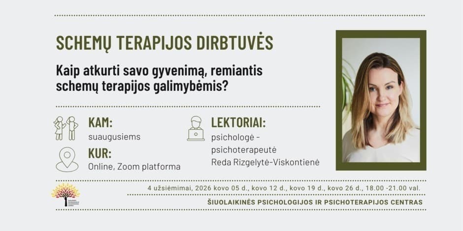 SCHEMŲ TERAPIJOS DIRBTUVĖS