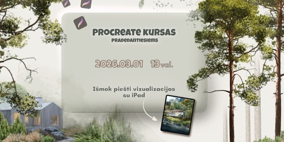 Procreate piešimo kursas pradedantiesiems