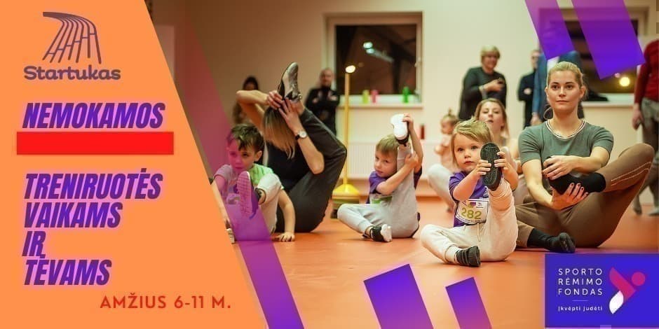 NEMOKAMOS treniruotės Klaipėdoje "Sportuojanti šeima" 6-11 m. vaikams ir tėvams