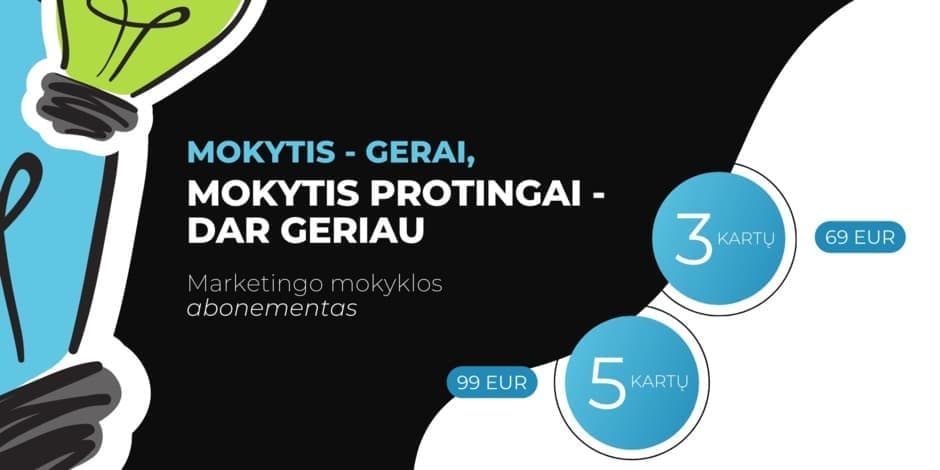 Marketingo mokyklos renginių abonementas