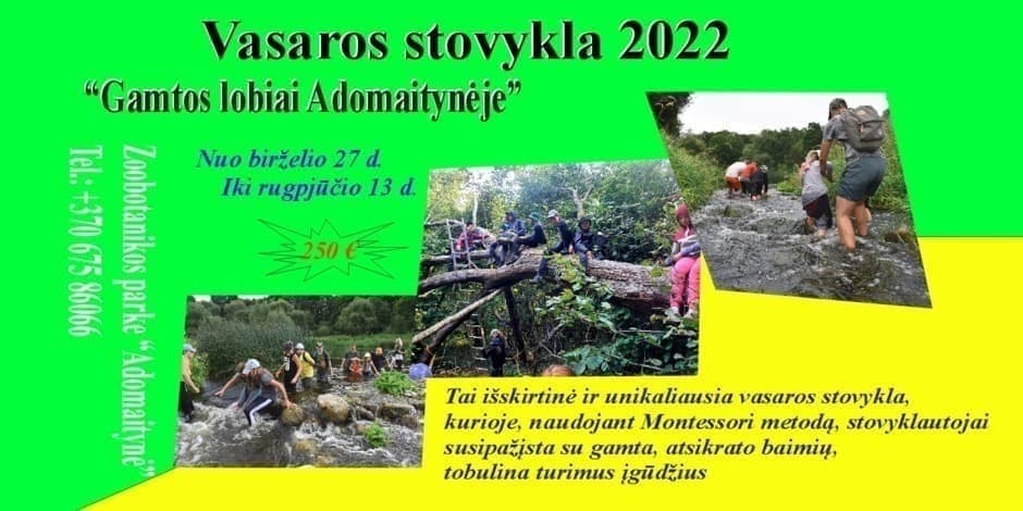 Vasaros stovykla "Gamtos lobiai Adomaitynėje 2022"