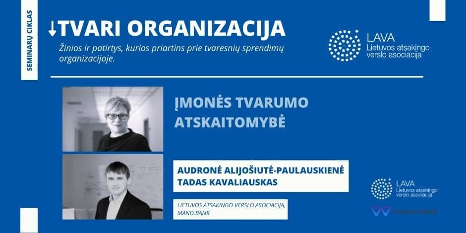 SEMINARAS: ĮMONĖS TVARUMO ATSKAITOMYBĖ