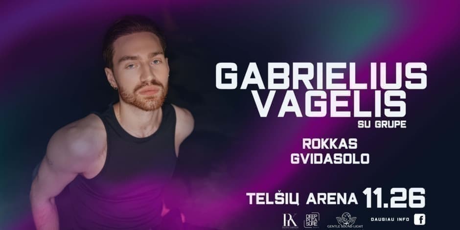 Gabrielius Vagelis su  grupe Telšių arena