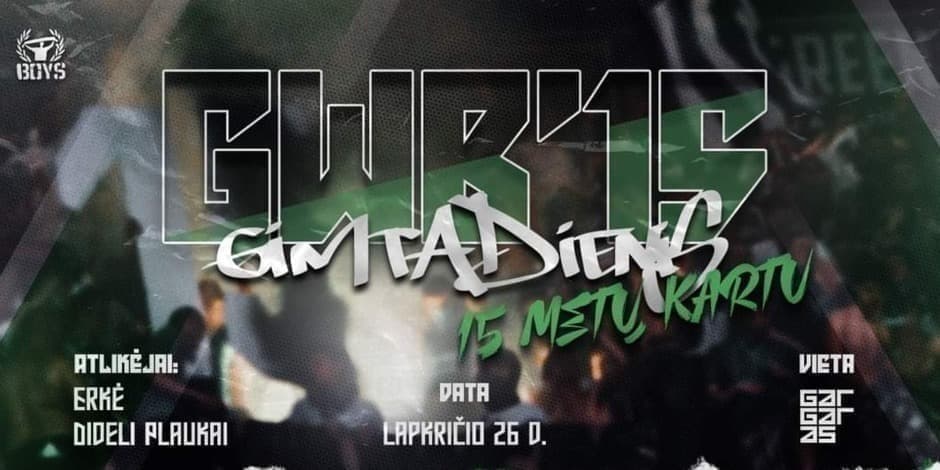 Green White Boys 15-asis gimtadienis