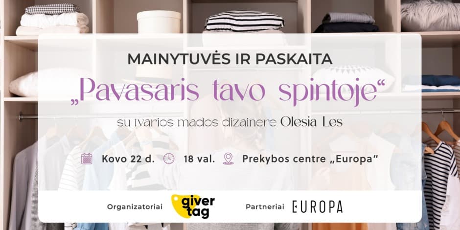Mainytuvės ir paskaita „Šventiniai drabužiai ir tvarumas: misija įmanoma!“