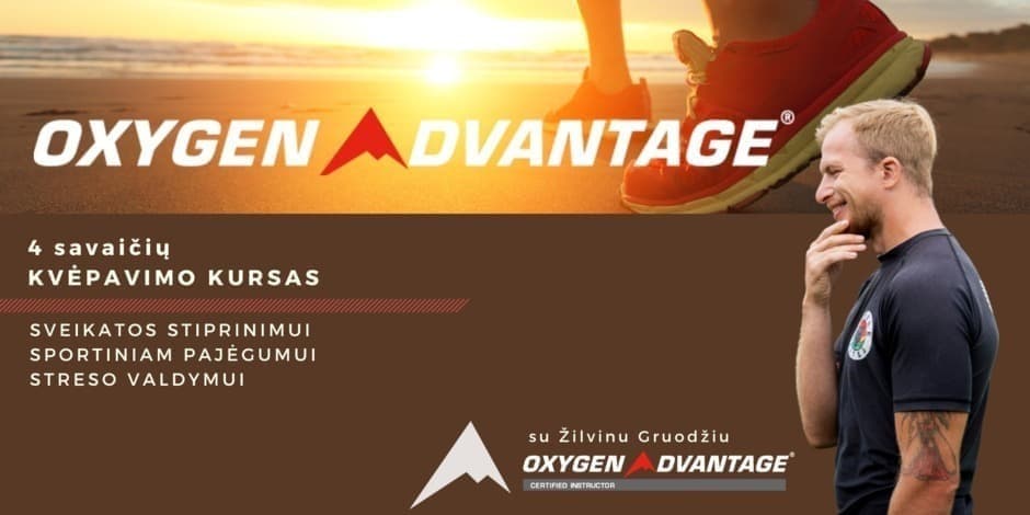 "Oxygen Advantage" kvėpavimo kursas GYVAI ir ONLINE