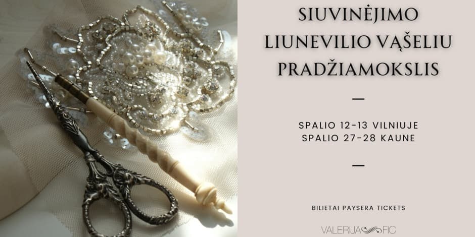 Siuvinėjimo liunevilio vąšeliu mokymai pradedantiesiems Vilniuje