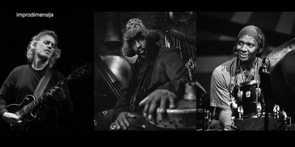 Improdimensija: Joe Morris-William Parker-Hamid Drake trio (JAV)/ Arnas Mikalkėnas solo