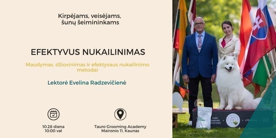 Šunų kailio priežiūros ir nukailinimo seminaras