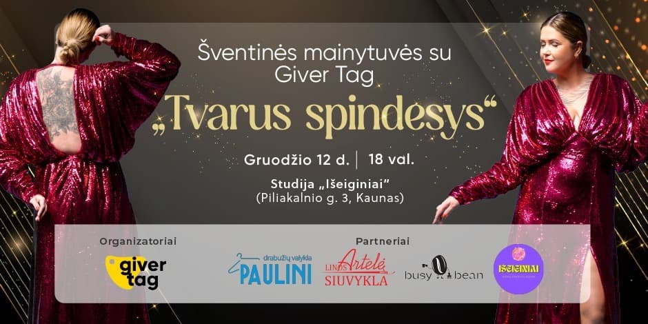 Šventinės mainytuvės su Giver Tag „Tvarus spindesys“