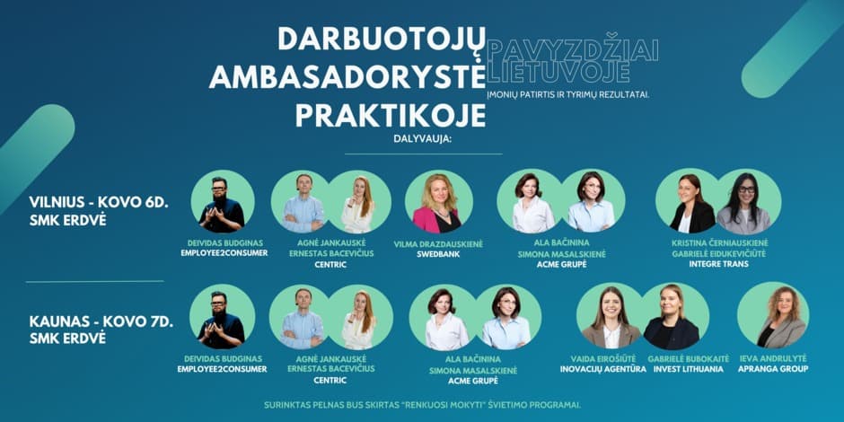 Darbuotojų ambasadorystė praktikoje 2024: Lietuvos įmonių patirtys ir rezultatai