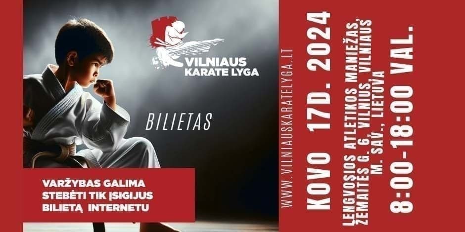 Vilniaus karate lygos III etapo įėjimo bileitas