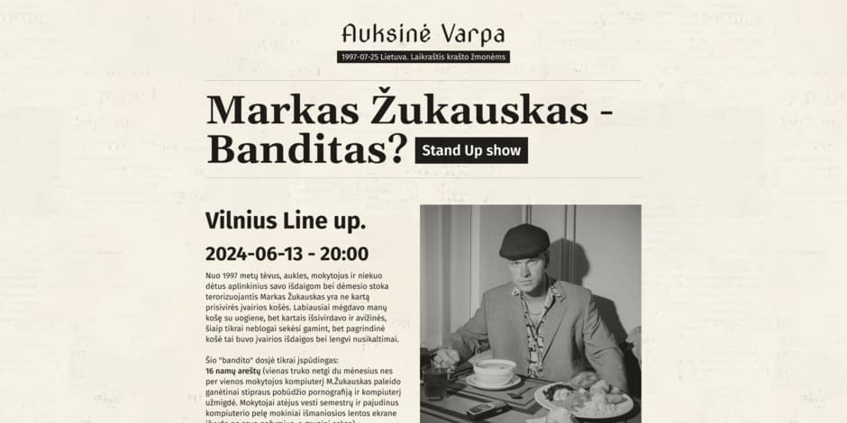 Markas Žukauskas - Banditas? Stand up Vilnius
