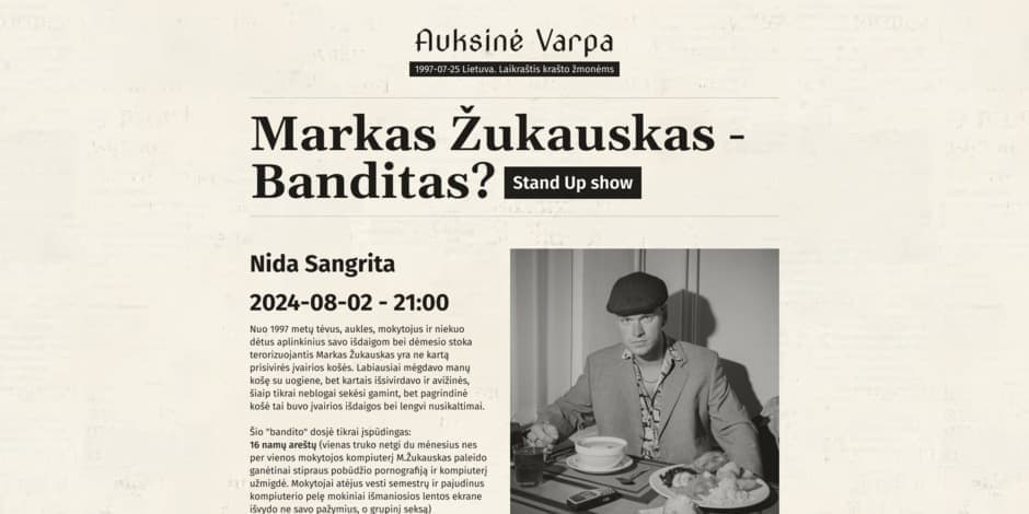 Markas Žukauskas - Banditas? Stand up Nida