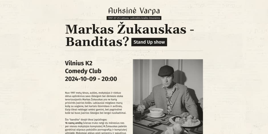 Markas Žukauskas - Banditas? Stand up Vilnius