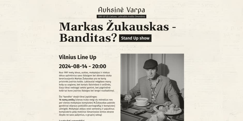 Markas Žukauskas - Banditas? Stand up Vilnius