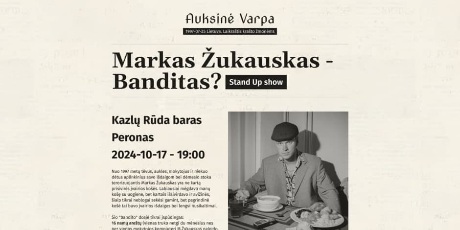 Markas Žukauskas - Banditas? Stand up Kazlų Rūda