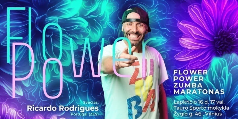 Flower Power Zumba maratonas su Ricardo Rodrigues