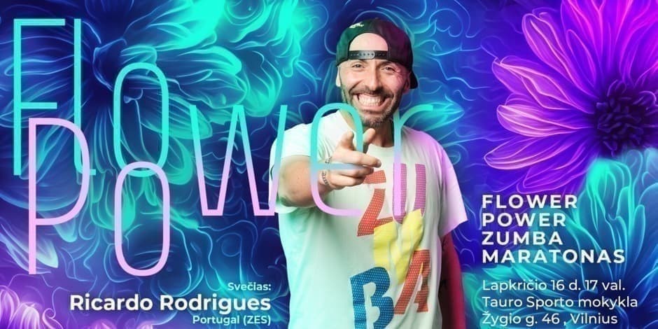 Flower Power Zumba maratonas su Ricardo Rodrigues