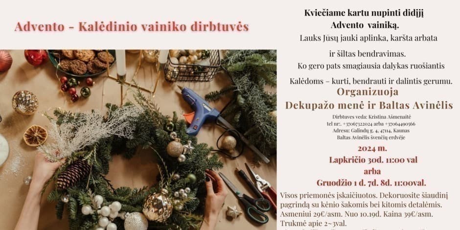 Advento - Kalėdinio vainiko pynimas 2024.12.07