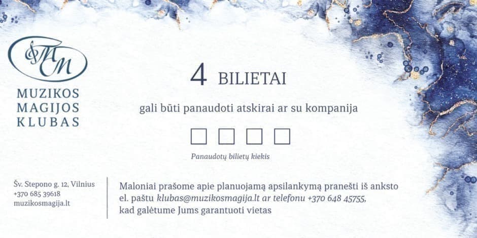 Muzikos magijos klubo abonementas (4 BILIETAI)