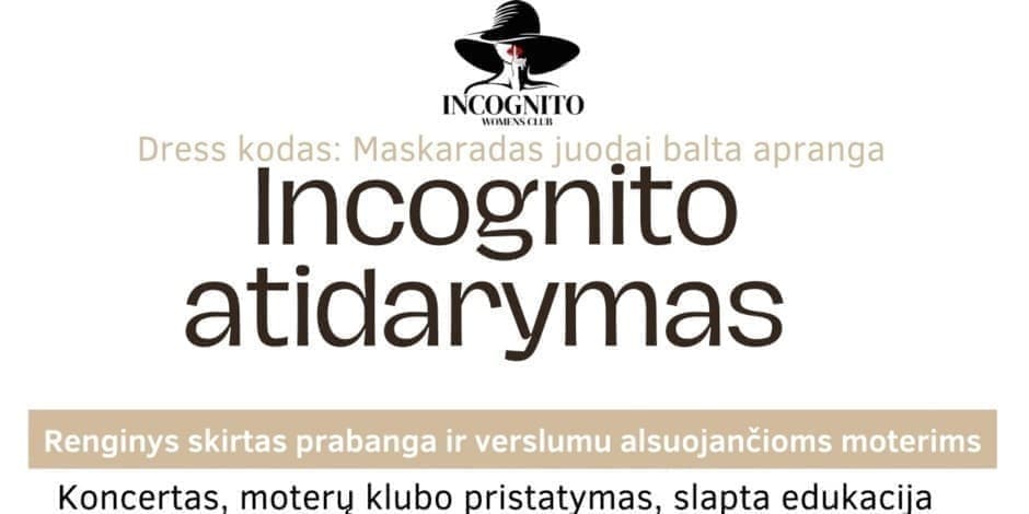 INCOGNITO WOMENS CLUB ATIDARYMAS