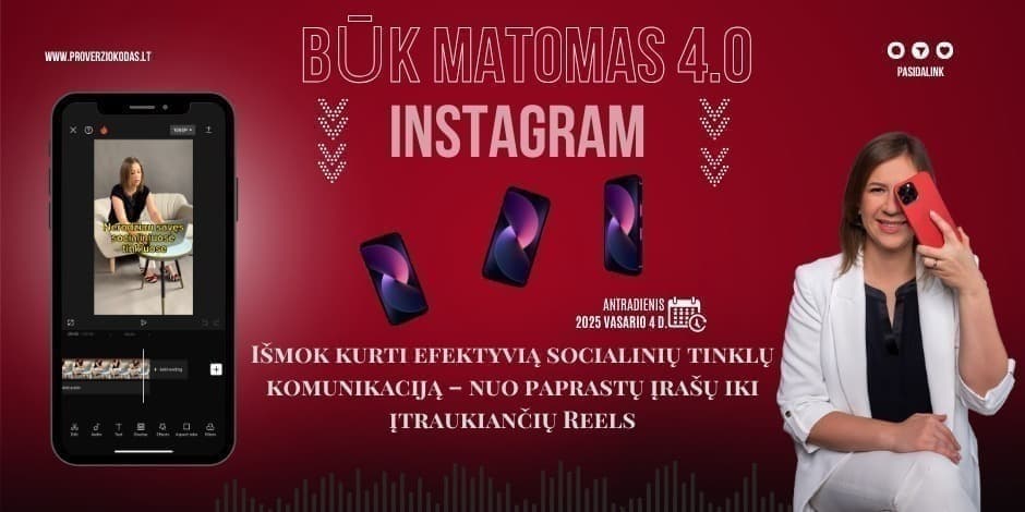 Būk matomas Instagram