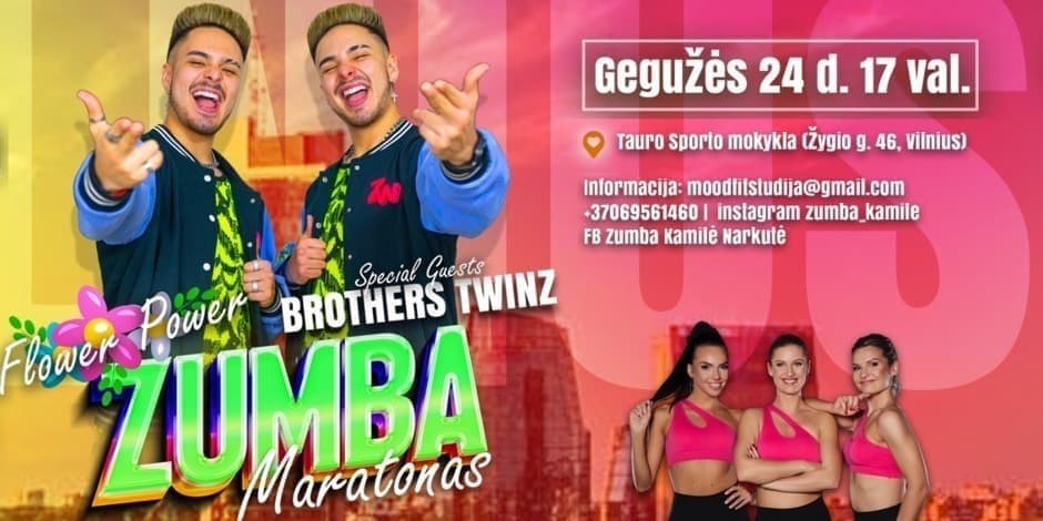 Flower Power Zumba maratonas su Brothers Twinz