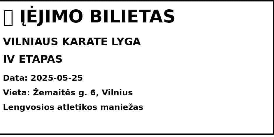 VILNIAUS KARATE LYGA IV ETAPAS