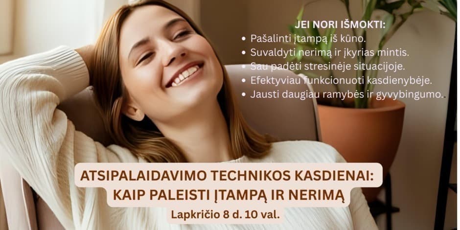 Atsipalaidavimo technikos kasdienai: kaip paleisti įtampą ir nerimą