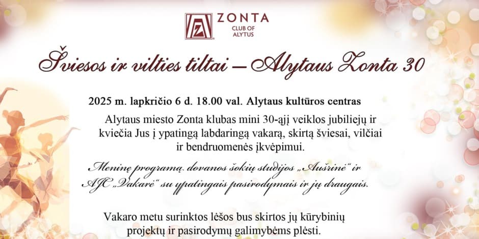 Šviesos ir vilties tiltai – Alytaus Zonta 30