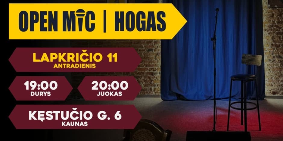 Open mic Komedijos Vakaras