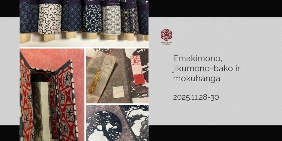 Emakimono, jikumono-bako ir mokuhanga dirbtuvės